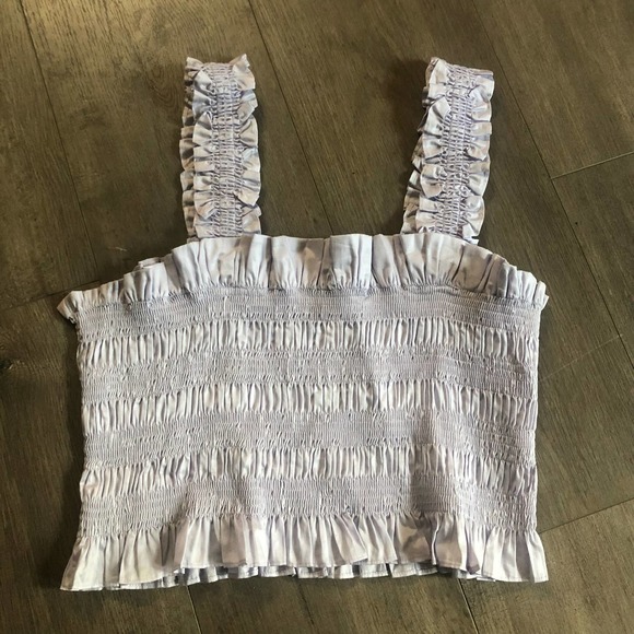 Rebecca Taylor Cotton Smock Top in Sky - Picture 3 of 4